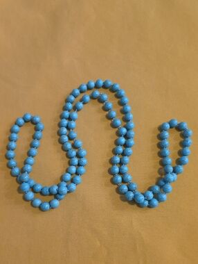 Vintage Turquoise-Like 24-Inch Knotted Women's Necklace - Fun & Funky Piece!